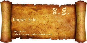 Ungár Ede névjegykártya